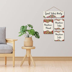 Good Vibes Only Decorative Wall Art Mdf Wooden Wall Hanging For Living Room | Bedroom | Home Decor | Office | Gift | Quotes Items House Decoration | Modern Art (Wh 6510N)