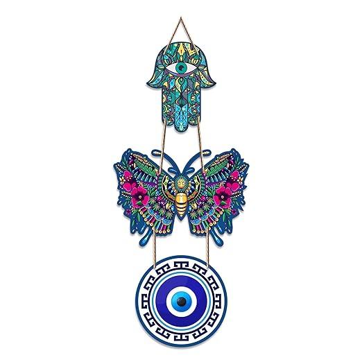 Beautiful Butterfly Wooden Wall Hanging Luck Prosperity for Home Decor | Decoration Livingroom | Modern Artworks Items | Door Decorative Accents Hangings (WH_8503N)