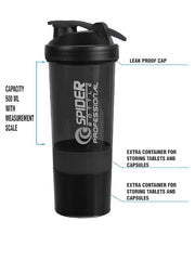 Spider Protein Shaker Bottle - 1 Pc