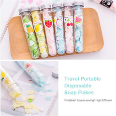 2 Pcs Portable Disposable Paper Soap Round Heart-shaped Mini Slice Sheets for Outdoor Washing Cleaning Hand Travel Camping Hiking (Random Color)