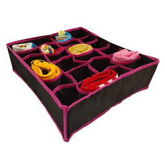 Large Capacity Fabric Closet Organizer – 24-Grid Drawer Divider (Random Color)