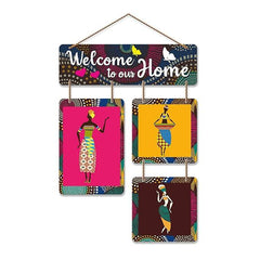 Welcome To Our Home Decorative Wall Art Mdf Wooden Hanging For Living Room | Bedroom | Home Decor | Office | Gift | Quotes Items House Decoration |(Wh_6505N)