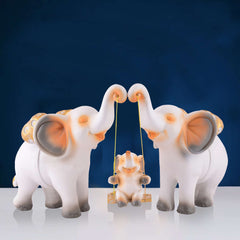 Polyresin Set Of 2 Dear showpiece for Home decoration items Table Dcor Living Room Gift Boxes for Weddings, Parties, Housewarming for Home and Office Use (Brown Golden)