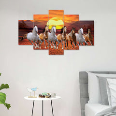 Set of Five MDF Framed 3D Wall Painting for Home Decoration, Big Size Painting for Living Room, Bedroom (24x50 inches)DR 48