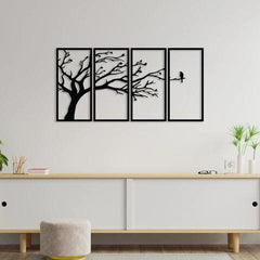 Alone Bird In Forest Metal Wall Art
