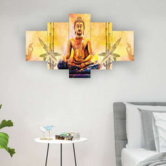 Set of Five MDF Framed 3D Wall Painting for Home Decoration, Big Size Painting for Living Room, Bedroom (24x50 inches)DR 48