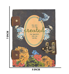 Handmade Printed Cardboard Journal Diary with Buckle Lock Unruled 200 Pages Notepad Personal Diaries for Men and Women -1