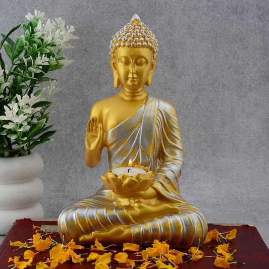Gautam Buddha Statue Showpiece Idol Figurine for Feng Sui, Vastu, Home Decor, Office, Diwali, Gifting, Living Room, Bedroom, Study Table -27