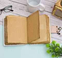 Handmade Printed Cardboard Journal Diary with Buckle Lock Unruled 200 Pages Notepad Personal Diaries for Men and Women -1