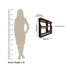 Luxurious Stylish Backlit Walnut Finished Mini Bar Shelf