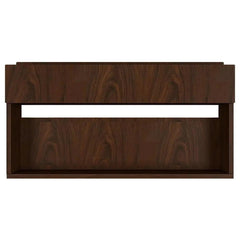 Designer Modish Look Backlit MDF Mini Bar Shelf in Walnut Finish
