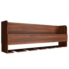 Premium Engineered Wood Backlit Design Mini Bar Shelf in Walnut Finish