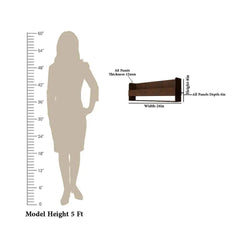 Premium Engineered Wood Backlit Design Mini Bar Shelf in Walnut Finish