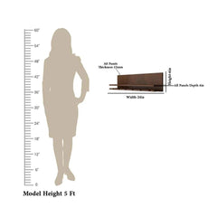 Aesthetic Backlit Look MDF Wooden Mini Bar Shelf in Walnut Finish