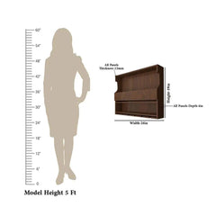 Exquisite Designer Backlit MDF Mini Bar Shelf in Walnut Finish