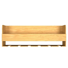Minimalistic Design Artistic Backlit Wall Mounted Mini Bar Shelf in Light Oak Finish