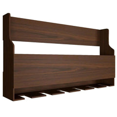 Premium Spacious Design Backlit MDF Mini Bar Shelf in Walnut Finish