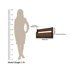 Premium Spacious Design Backlit MDF Mini Bar Shelf in Walnut Finish