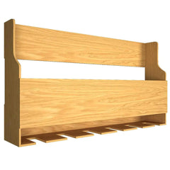Minimalist Designer Backlit MDF Wall Mounted Mini Bar Shelf in Light Oak Finish