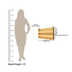 Minimalist Designer Backlit MDF Wall Mounted Mini Bar Shelf in Light Oak Finish