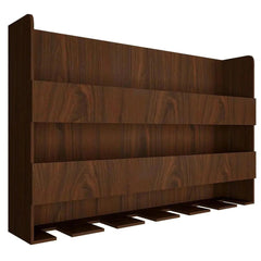 Sturdy Designer Backlit MDF Bar Wall Shelf / Mini Bar Shelf in Walnut Finish