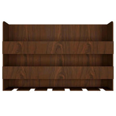 Sturdy Designer Backlit MDF Bar Wall Shelf / Mini Bar Shelf in Walnut Finish