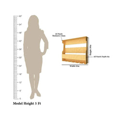 Premium High Quality Backlit Design Bar Wall Shelf / Mini Bar Shelf in Light Oak Finish