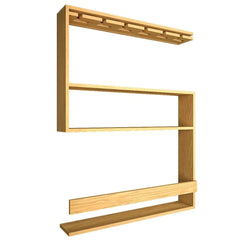 Modern Designer Backlit MDF Bar Wall Shelf / Mini Bar Shelf in Light Oak Finish