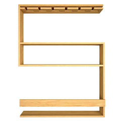 Modern Designer Backlit MDF Bar Wall Shelf / Mini Bar Shelf in Light Oak Finish