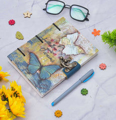 Handmade Printed Cardboard Journal Diary with Buckle Lock Unruled 200 Pages Notepad Personal Diaries for Men and Women -1