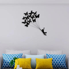 Boy With Butterflies Metal Wall Art