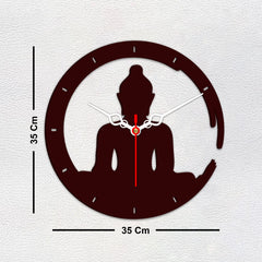 Buddha in Lotus Posture Designer Wooden Wall Clock