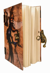 Handmade Printed Cardboard Journal Diary with Buckle Lock Unruled 200 Pages Notepad Personal Diaries for Men and Women -1