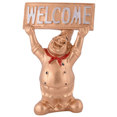 Resin Showpiece Cute Chef Figurine Miniature Statue Ornaments Welcome Board Table Dcor For Kitchen Decoration items for Restaurant