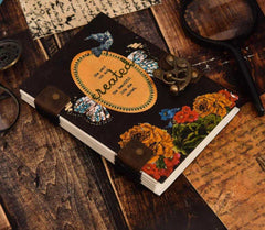 Handmade Printed Cardboard Journal Diary with Buckle Lock Unruled 200 Pages Notepad Personal Diaries for Men and Women -1