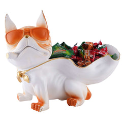 Decorative Bulldog Figurines,Dog Statues for Home Decor, Collectible Animal Figurines, Gifts for Dog Lovers, Home Decor & Showpiece (Grey)