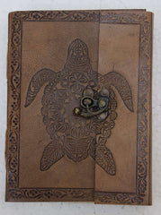 Leather Journal Diary with metal lock vintage Journal handmade 200 pages white unruled|travel Diary|personal journal -1