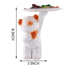 Decoration Cool Bear Showpiece for Home Shelves Decor Item, Home Kitchen Decor,Office Decor,Resin, Multifunctional,Phone,Wallets-Unique Shelf & Tabletop Decoration (Grey)