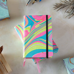 Marbled cover Hardbound Unruled Diary journal