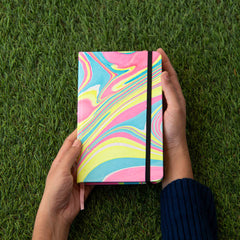 Marbled cover Hardbound Unruled Diary journal