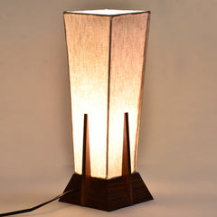 35.6 cm Pyramid Table Lamp In Sheesham Wood