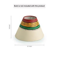 33 cm Terracotta Handpainted Warli Matki Table Lamp In Red