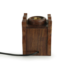 'Bright Night Owl' Table Lamp With Hand Carved Owl Motif In Sheesham Wood