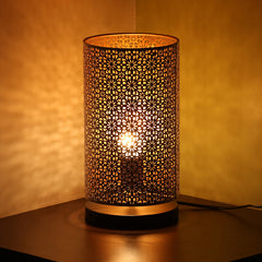 'Moroccan Shimmer' Hand Etched Iron Table Lamp (30.5 cm, White)