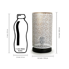 'Moroccan Shimmer' Hand Etched Iron Table Lamp (30.5 cm, White)