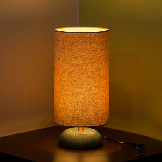 'Faraday' Round Table Lamp In Mango Wood (33 cm)