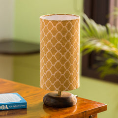 'Moroccan' Round Table Lamp In Mango Wood (35.6 cm)