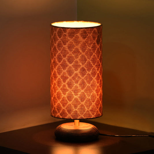 'Moroccan' Round Table Lamp In Mango Wood (35.6 cm)