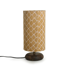 'Moroccan' Round Table Lamp In Mango Wood (35.6 cm)