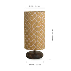 'Moroccan' Round Table Lamp In Mango Wood (35.6 cm)